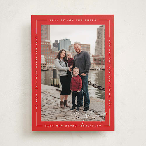 This is a candy cane photo christmas cards with standard by Wildfield Paper Co called every heart prepare him room printing on recycled smooth signature in standard