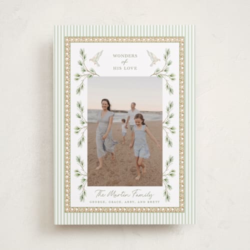 This is a pine photo christmas cards with standard by Bayberry Kate called woven pine printing on recycled smooth signature in standard