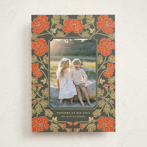 This is a balsam photo christmas cards with standard by Tara Grangroth called christmas poppies printing on recycled smooth signature in standard