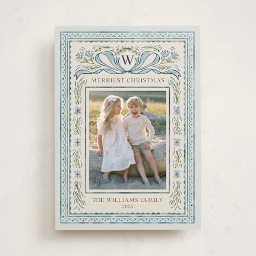 This is a blue jay photo christmas cards with standard by Paper Sun Studio called christmas gift printing on recycled smooth signature in standard