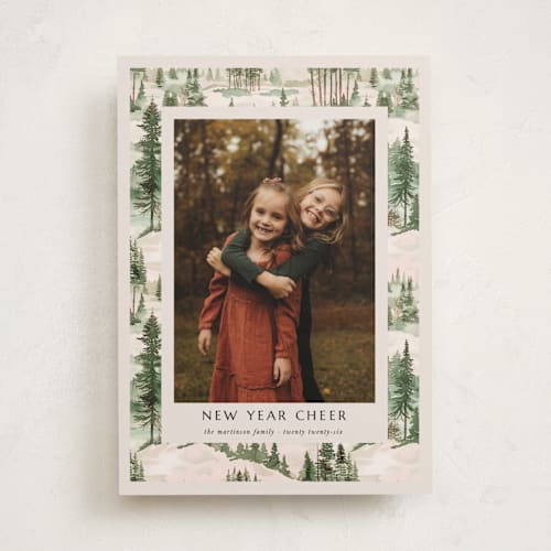 This is a fir photo christmas cards with standard by Tatjana Koraksic called forest printing on recycled smooth signature in standard