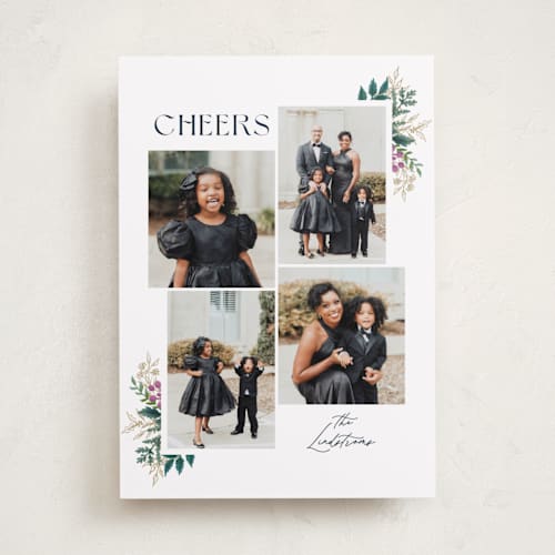 This is a grape photo christmas cards with standard by Chris Griffith called holiday gala printing on recycled smooth signature in standard
