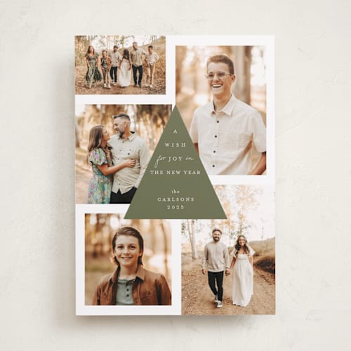 This is a evergreen photo christmas cards with standard by Carrie ONeal called a year of merry memories printing on recycled smooth signature in standard