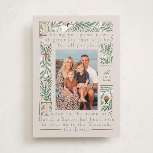 This is a ivory photo christmas cards with standard by Alethea and Ruth called bible story printing on recycled smooth signature in standard
