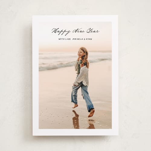 This is a onyx photo christmas cards with standard by Benita Crandall called joyeux printing on recycled smooth signature in standard