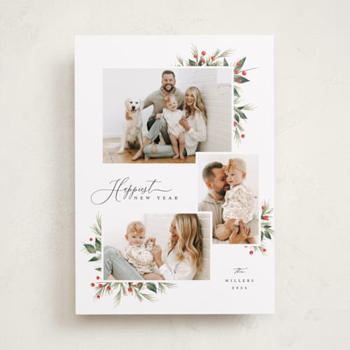 This is a snow photo christmas cards with standard by Melanie Kosuge called triple printing on recycled smooth signature in standard