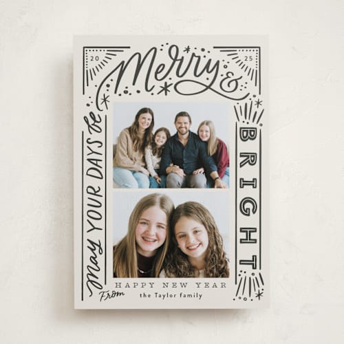 This is a gravel photo christmas cards with standard by Alethea and Ruth called arched multi lettering printing on recycled smooth signature in standard