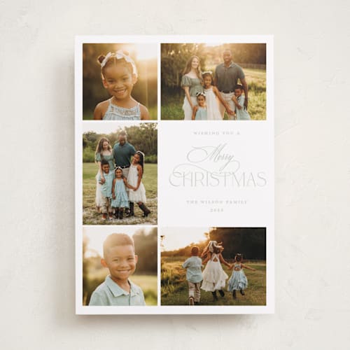 This is a wintermint photo christmas cards with standard by Benita Crandall called yuletide printing on recycled smooth signature in standard