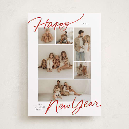 This is a brick photo christmas cards with standard by Everett Paper Goods called delightful mix printing on recycled smooth signature in standard