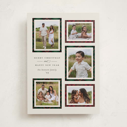 This is a eggnog photo christmas cards with standard by Erica Krystek called plaid gallery printing on recycled smooth signature in standard