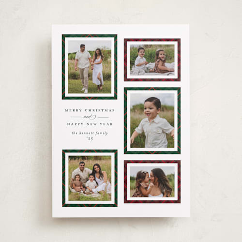 This is a snowball photo christmas cards with standard by Erica Krystek called plaid gallery printing on recycled smooth signature in standard