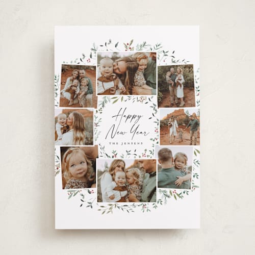 This is a snowball photo christmas cards with standard by Petra Kern called keepsake wreath printing on recycled smooth signature in standard