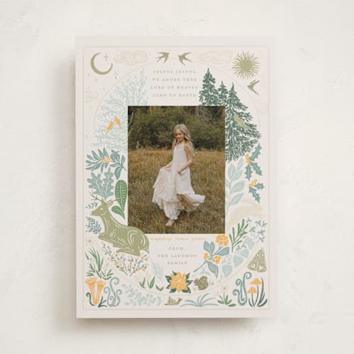 This is a butternut squash photo christmas cards with standard by Shiny Penny Studio called lord of heaven lord of earth printing on recycled smooth signature in standard