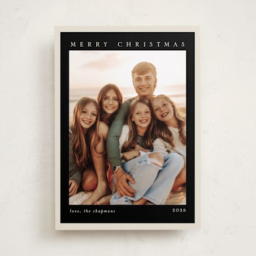 This is a ebony photo christmas cards with standard by Chris Griffith called holiday feels printing on recycled smooth signature in standard