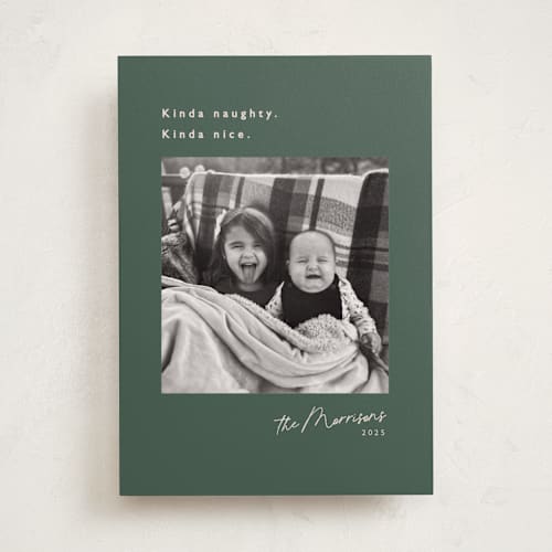 This is a mistletoe photo christmas cards with standard by Hudson meet Rose called kinda printing on recycled smooth signature in standard