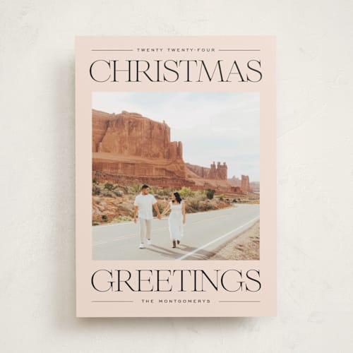 This is a candied grapefruit photo christmas cards with standard by Ekko Studio called modern editorial printing on recycled smooth signature in standard