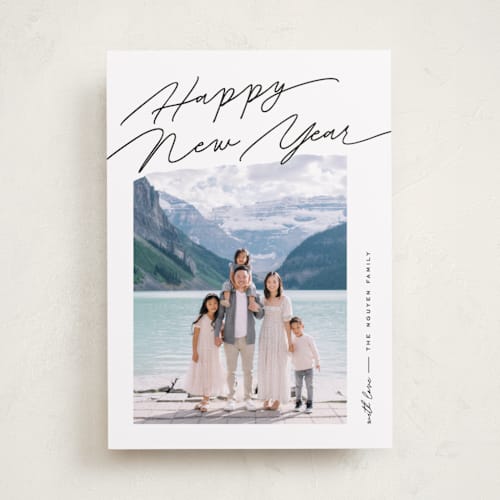 This is a coal photo christmas cards with standard by Pixel and Hank called elements printing on recycled smooth signature in standard