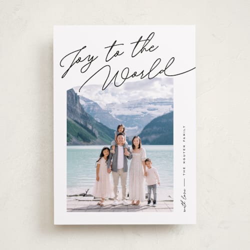 This is a coal photo christmas cards with standard by Pixel and Hank called elements printing on recycled smooth signature in standard