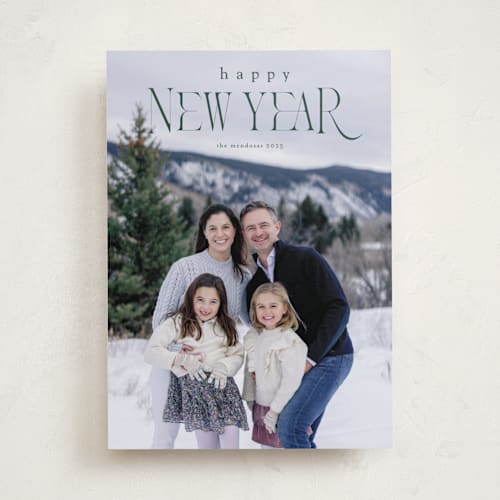 This is a pine photo christmas cards with standard by Stacey Meacham called hugs printing on recycled smooth signature in standard