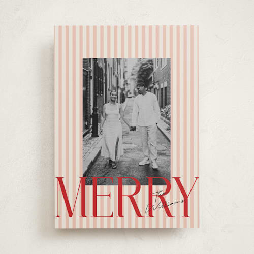 This is a blush photo christmas cards with standard by Vera Lim called pace printing on recycled smooth signature in standard