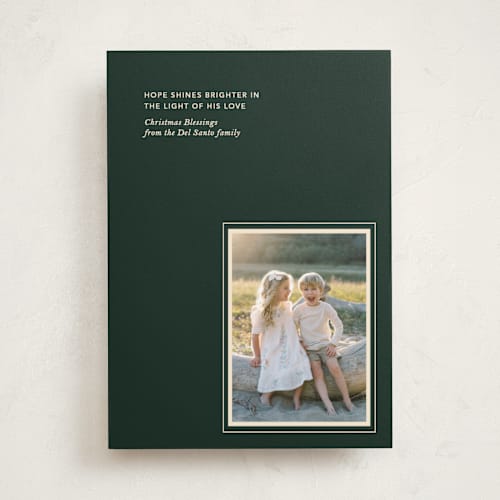 This is a pine photo christmas cards with standard by Annie Clark called perfectly framed printing on recycled smooth signature in standard