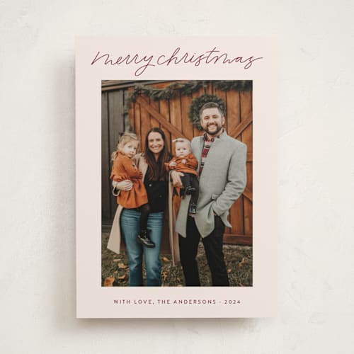This is a mulled wine photo christmas cards with standard by Kristen Magee called lettered merry christmas printing on recycled smooth signature in standard