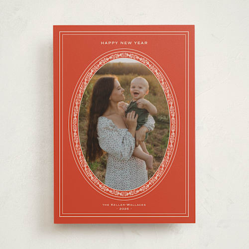 This is a spice photo christmas cards with standard by Studio Suku called classic oval frame printing on recycled smooth signature in standard