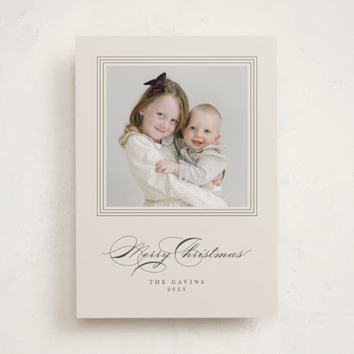 This is a forest photo christmas cards with standard by Kate Ahn called gavin printing on recycled smooth signature in standard