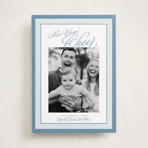 This is a frost photo christmas cards with standard by Alston Foster called merry striped frame printing on recycled smooth signature in standard