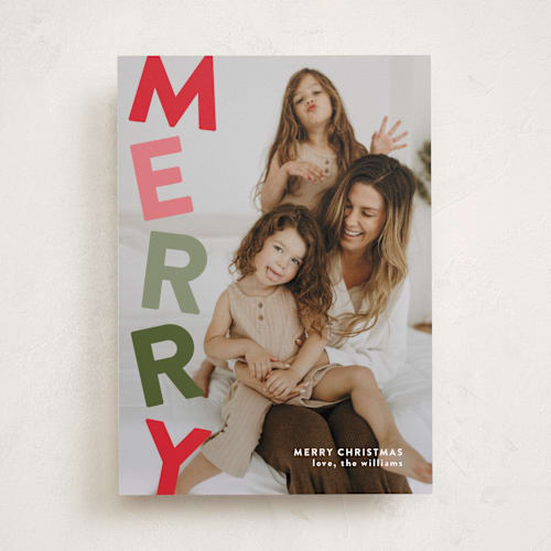 This is a gumdrop photo christmas cards with standard by Olivia Williams called stacked printing on recycled smooth signature in standard