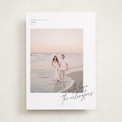 This is a coal photo christmas cards with standard by Kelly Schmidt called minimalist signature printing on recycled smooth signature in standard