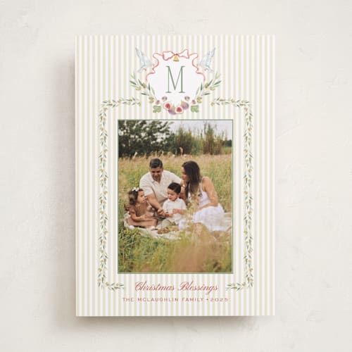 This is a candle light photo christmas cards with standard by Bayberry Kate called bethlehem crest printing on recycled smooth signature in standard