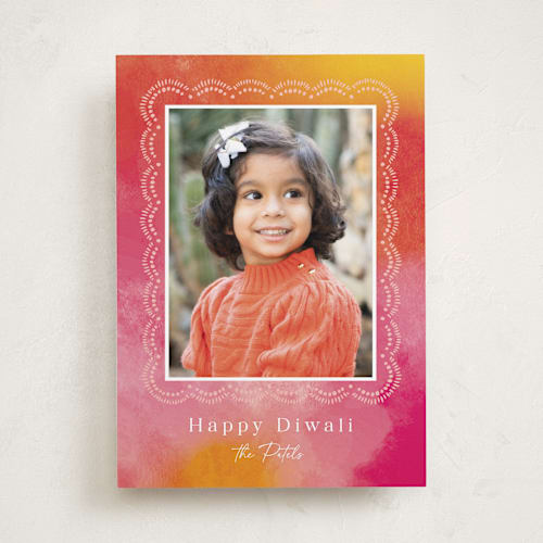 This is a carnation diwali cards with standard by Laura Hankins called painterly frame printing on recycled smooth signature in standard