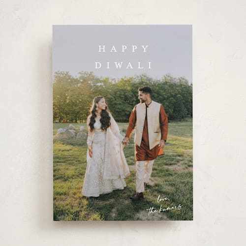 This is a linen diwali cards with standard by Kasia Labocki called signed with love printing on recycled smooth signature in standard