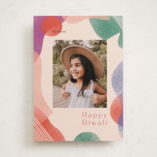 This is a peach diwali cards with standard by Meg Gleason called grow printing on recycled smooth signature in standard