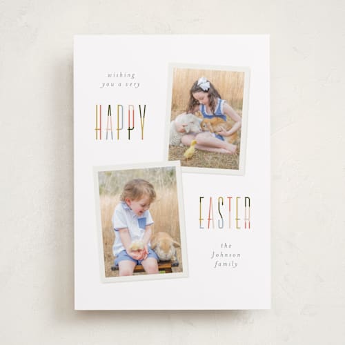 This is a tulip easter photo cards with standard by Pixel and Hank called easter duo printing on recycled smooth signature in standard