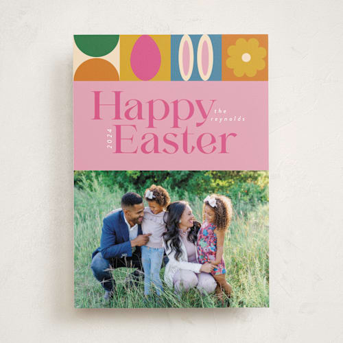 This is a bubblegum easter photo cards with standard by Morgan Kendall called mod easter printing on recycled smooth signature in standard