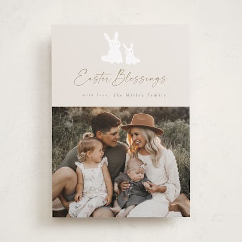 This is a sand easter photo cards with standard by AK Graphics called sweet easter bunnies printing on recycled smooth signature in standard