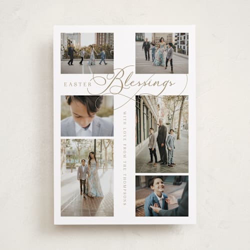 This is a halo easter photo cards with standard by Jenna Holcomb called easter cross printing on recycled smooth signature in standard