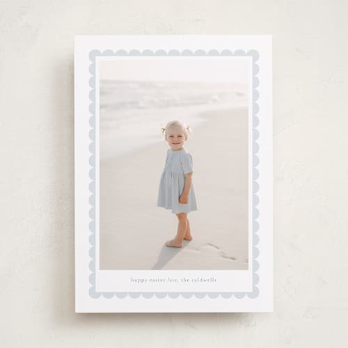 This is a hydrangea easter photo cards with standard by Alexandra Cohn called scalloped easter printing on recycled smooth signature in standard