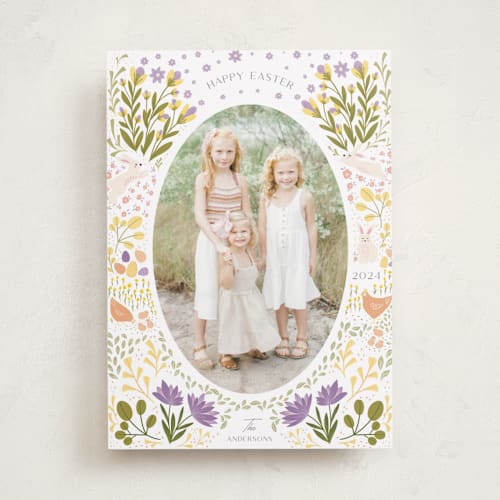 This is a persica easter photo cards with standard by Nikita Jariwala called eastertide printing on recycled smooth signature in standard
