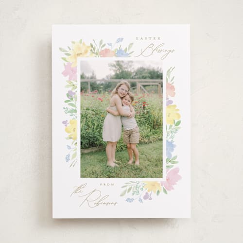 This is a lily easter photo cards with standard by Creo Study called easter florals printing on recycled smooth signature in standard