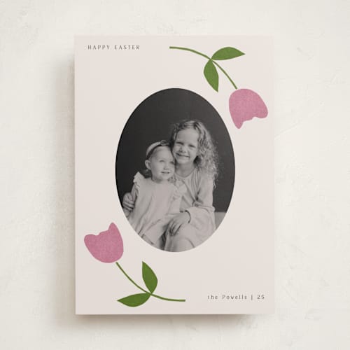 This is a flower easter photo cards with standard by Sumak Studio called minimal easter printing on recycled smooth signature in standard