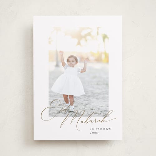 This is a chestnut eid cards with standard by Benita Crandall called blessed child printing on recycled smooth signature in standard