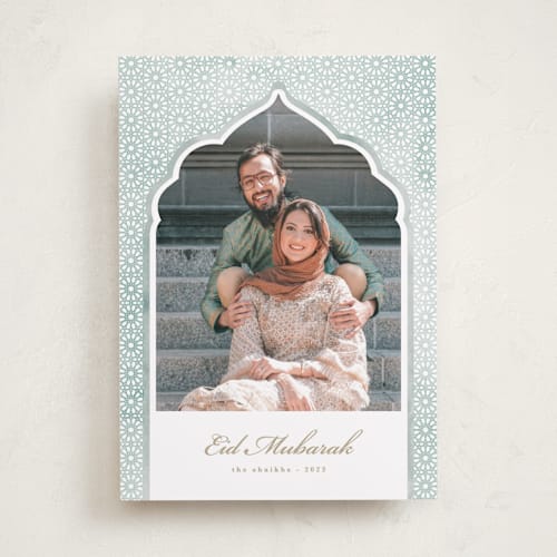 This is a grass eid cards with standard by Creo Study called mosque window printing on recycled smooth signature in standard