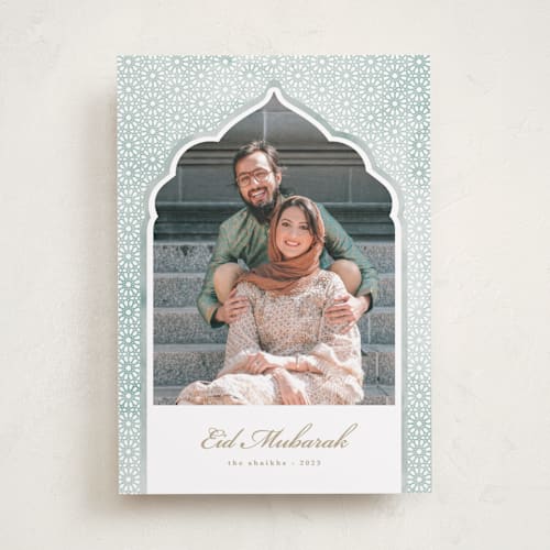 This is a grass eid cards with standard by Creo Study called mosque window printing on recycled smooth signature in standard