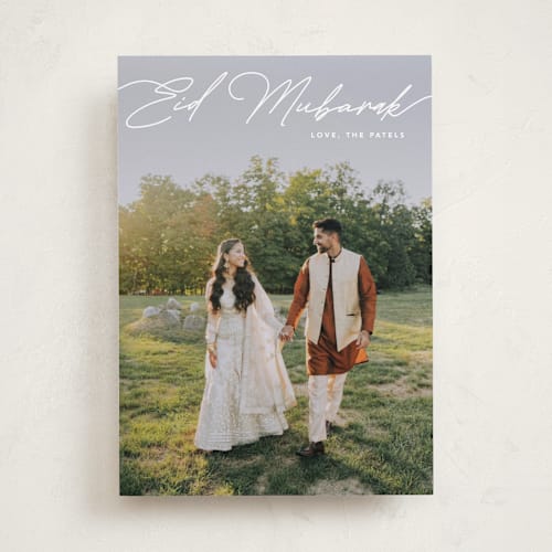 This is a snow eid cards with standard by Ellen Schlegelmilch called simple script printing on recycled smooth signature in standard