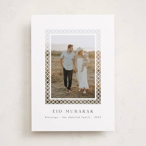 This is a snow eid cards with standard by Ana de Sousa called eid stars printing on recycled smooth signature in standard
