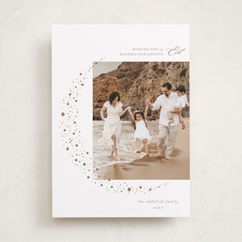 This is a goldfinch eid cards with standard by Ashley Rosenbaum called half moon printing on recycled smooth signature in standard