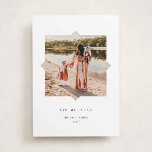 This is a milk eid cards with standard by Sumak Studio called simple ornamental shape printing on recycled smooth signature in standard